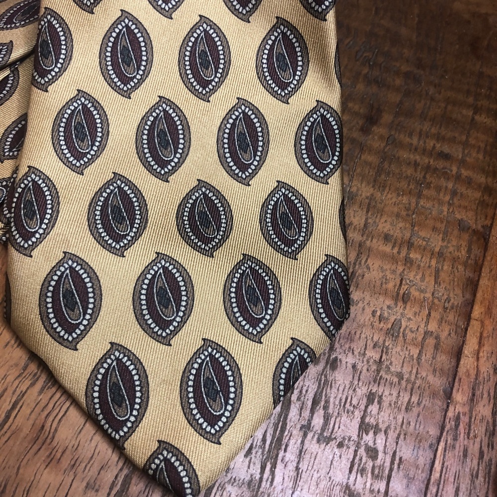 Chanel tan beige tie Silk paisley - Picture 4 of 4